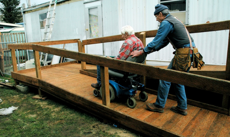 wooden wheelchair ramp