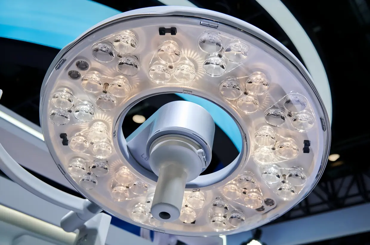 Modern LED surgical lights for operating rooms.webp