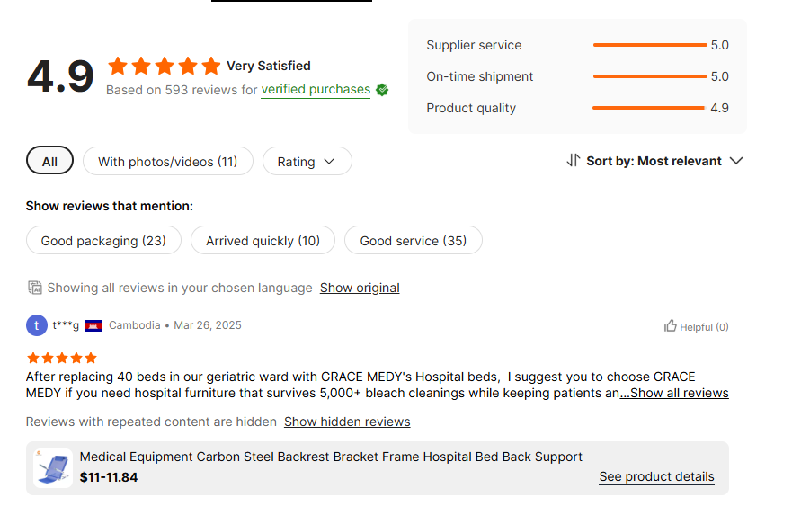 reliable medical bed supplier review