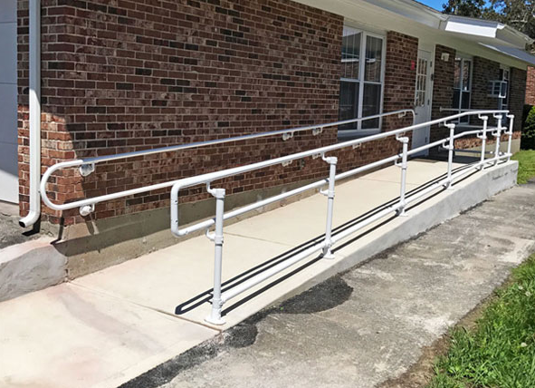 Concrete wheelchair ramps