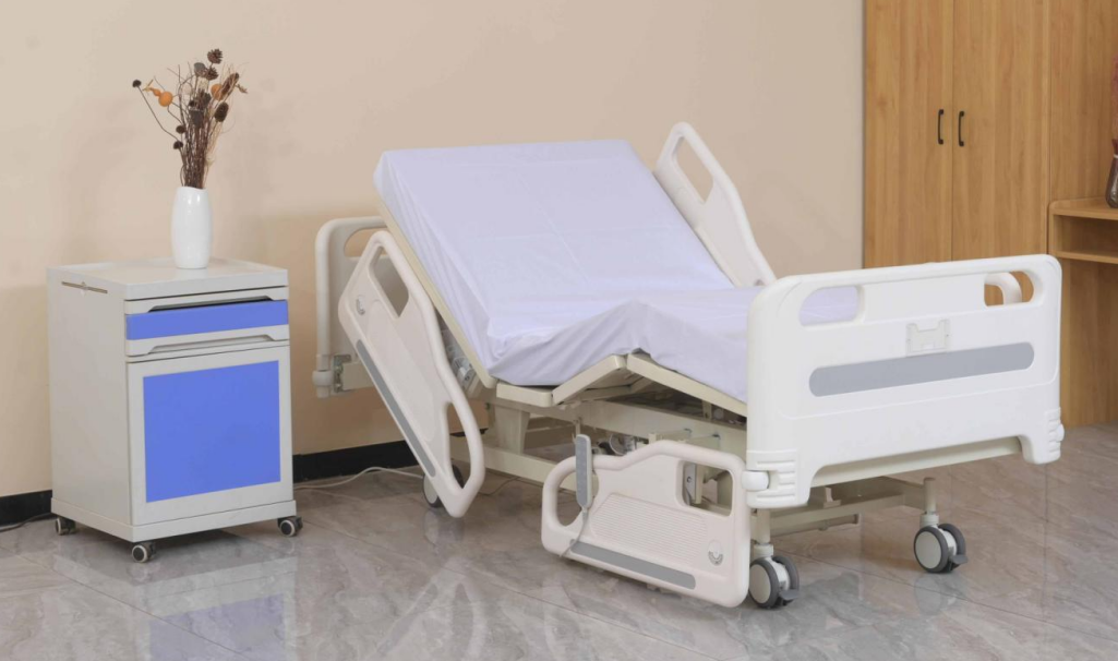 hospital bed with mattress adjustable