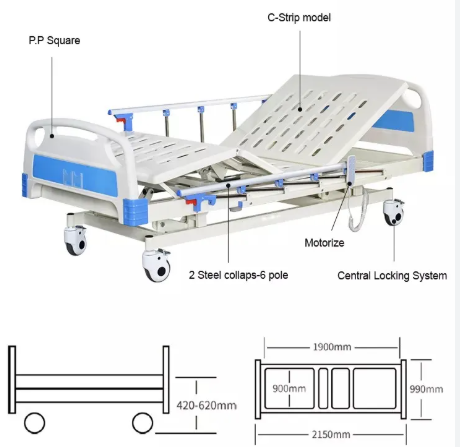 height adjustable hospital bed