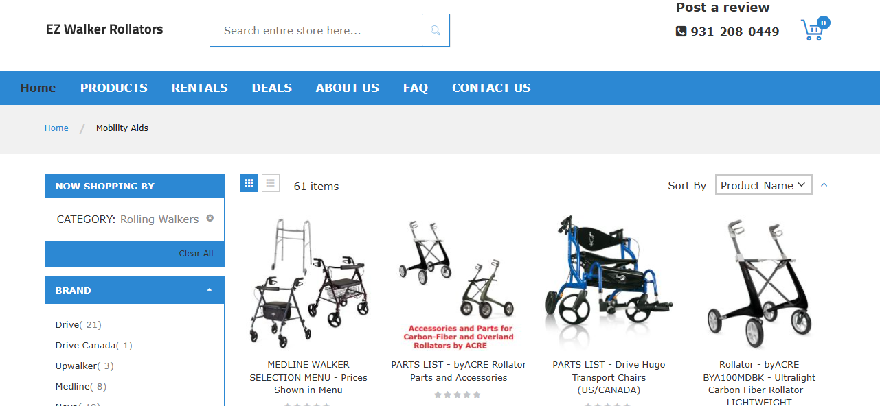 EZ walker rollators